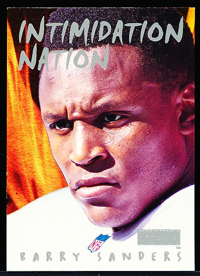 1998 Skybox Premium Ftbl.- “Intimidation Nation” Insert- #3 Barry Sanders, Lions