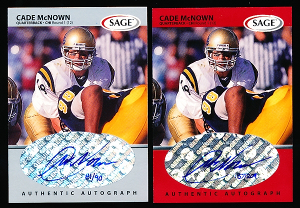 1999 Sage Football- “Autographs”- #A37 Cade McNown, UCLA (Bears)- 2 Diff.