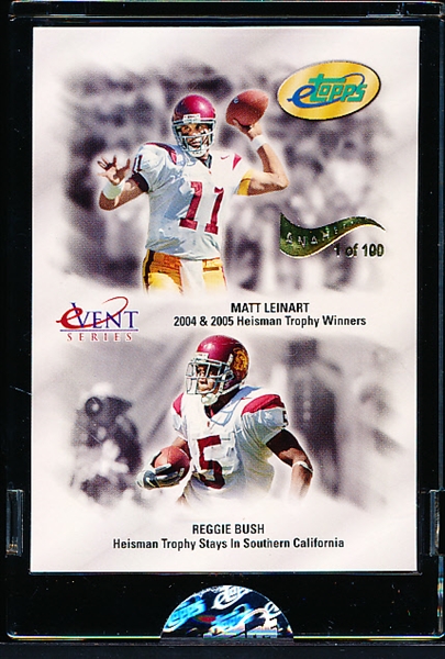 2006 e-Topps Anaheim National “e-Vent” Card- Matt Leinart/ Reggie Bush, USC- 100 Made! 