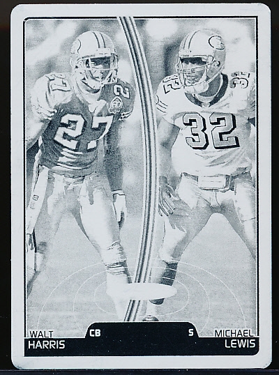 2007 Topps Total Ftbl.- 1 of 1 “Black Printing Plate”- #252 Walt Harris/ Michael Lewis, 49ers