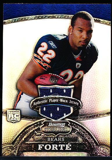 2008 Bowman Sterling Ftbl. “Event-Worn Jersey Swatch Refractor” #149 Matt Forte JSY RC, Bears- #7/199