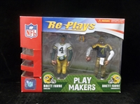 2008 Gracelyn, Inc. Re-Plays Brett Favre (Sideline)/ Brett Favre (Throwback) “Play Makers” Boxed Set of Two Figures