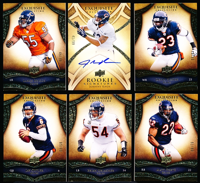 2009 Exquisite Collection Ftbl.- 6 Diff. Chicago Bears- Overall NrMt, all #/80 except J. Knox (#41/99)