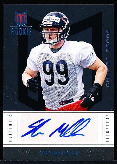 2012 Panini Momentum Ftbl. “Platinum Blue” #191 Shea McClellan RC AU, Bears- #15/25!