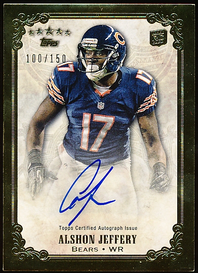 2012 Topps Five Star Ftbl.- “Futures Autograph”- #FSFA-AJ Alshon Jeffery, Bears- #100/150