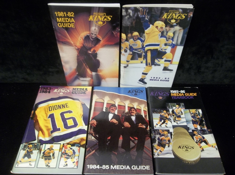 Los Angeles Kings- 1981-86 NHL Media Guides/Yearbooks- 5 Diff