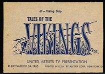 1960 Brynaprod SA AD-Trix Corp. “Tales of the Vikings” Card #61 Viking Ship