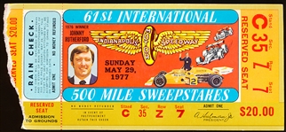 1977 Indy 500 Auto Racing Ticket Stub