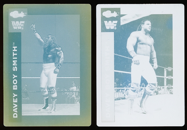1991 Classic WWF Wrestling “Printing Plates”- Davey Boy Smith- 2 Plates