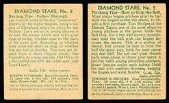 1934-36 Diamond Stars Baseball- 2 Cards- Both 1935 Green Backs