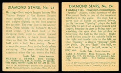 1934-36 Diamond Stars Baseball- 2 Cards- Both 1935 Green Backs