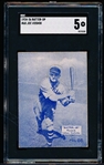 1934-36 Batter Up Baseball- #68 Joe Vosmik, Indians- SGC 5 (Ex)- Blue Tone