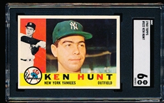 1960 Topps Baseball- #522 Ken Hunt, Yankees- Hi#- SGC 6 (Ex-NM)