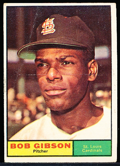 1961 Topps Bb- #211 Bob Gibson, Cards