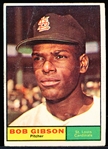1961 Topps Bb- #211 Bob Gibson, Cards