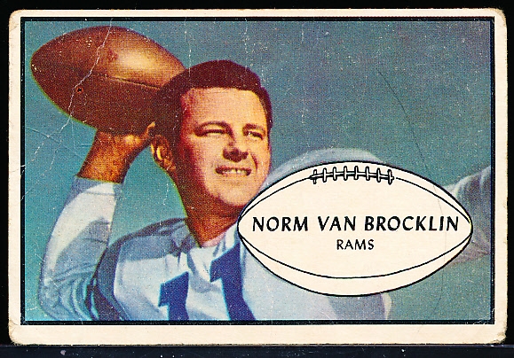 1953 Bowman Football- #11 Norm Van Brocklin, Rams