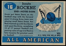 1955 Topps All-American Football- #16 Knute Rockne, Notre Dame