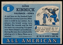 1955 Topps All-American Ftbl. #6 Nile Kinnick RC