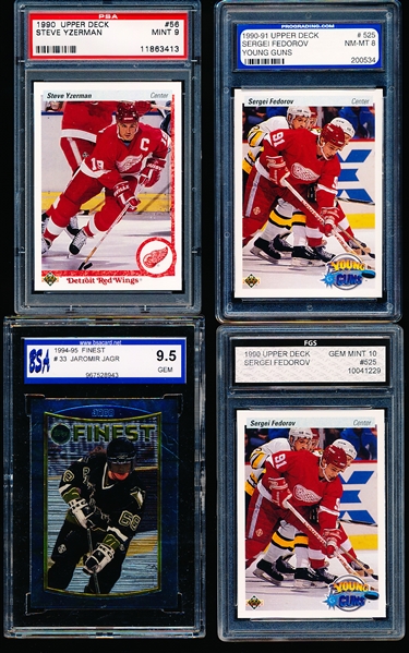 Six Graded Hockey Cards