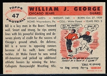 1956 Topps Fb- #47 Bill George, Bears- Rookie!