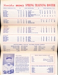 1954 Lewiston (ID) Broncs Western International League MiLB Spring Training Roster