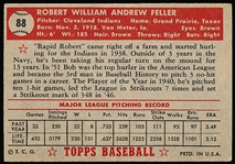 1952 Topps Baseball- #88 Bob Feller, Cleveland
