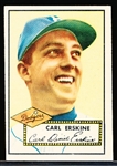1952 Topps Baseball- #250 Carl Erskine, Brooklyn