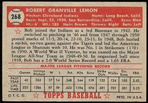 1952 Topps Baseball- #268 Bob Lemon, Cleveland