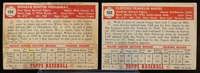 1952 Topps Baseball- 2 Diff Tigers