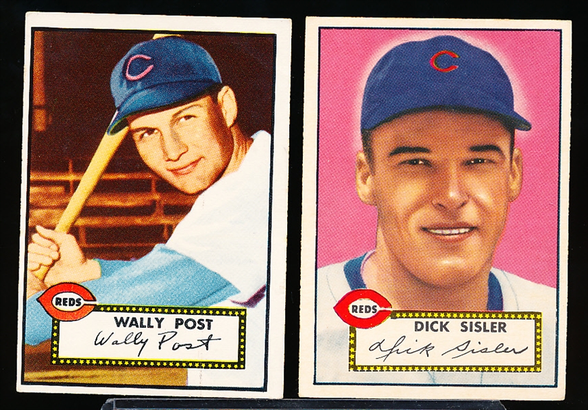 1952 Topps Baseball- 2 Diff Cinc. Reds