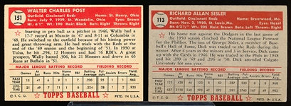 1952 Topps Baseball- 2 Diff Cinc. Reds