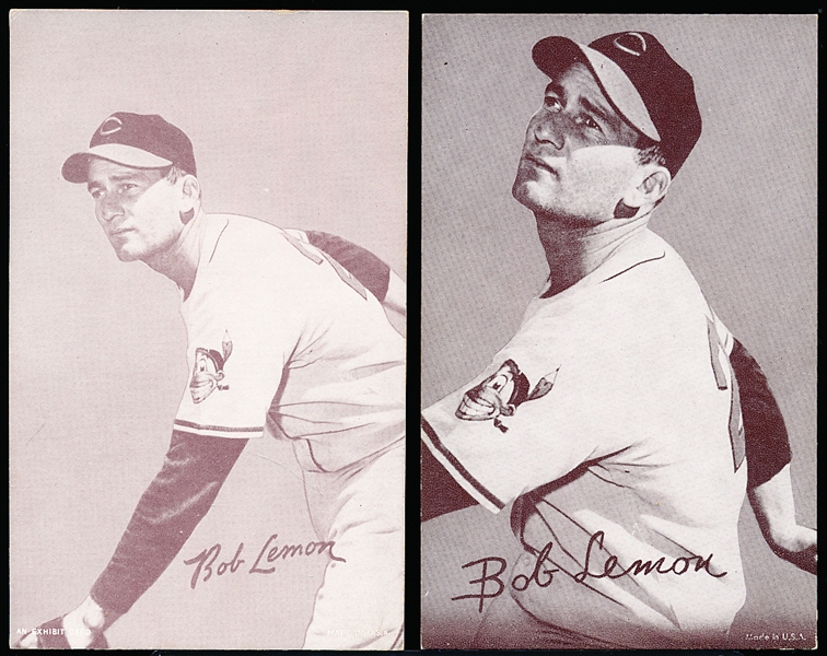 1947-66 Baseball Exhibits- Bob Lemon- Both Versions
