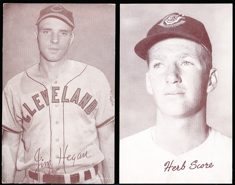 1947-66 Baseball Exhibits- 2 Diff- Herb Score- Cleveland hat version