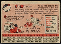 1958 Topps Baseball- #1 Ted Williams, Red Sox