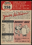 1953 Topps Baseball- Hi#- #258 Jim Gilliam, Brooklyn