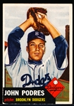1953 Topps Baseball- Hi# - #263 Johnny Podres, Brooklyn Dodgers