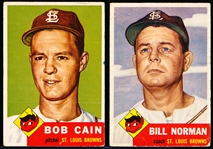 1953 Topps Baseball- 2 Diff Hi#’s- St. Louis Browns