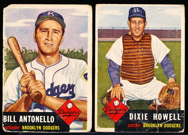 1953 Topps Baseball- 2 Diff Hi#’s- Brooklyn Dodgers
