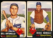 1953 Topps Baseball- 2 Diff Hi#’s- Brooklyn Dodgers