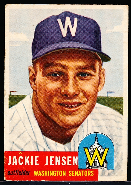 1953 Topps Bb- #265 Jackie Jensen, Washington- Hi# 