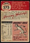 1953 Topps Bb- #273 Harvey Haddix, Cards- Hi#