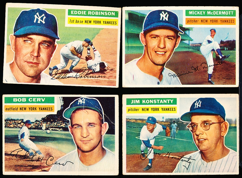 1956 Topps Bb- 4 Diff Yankees