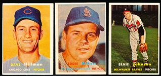1957 Topps Bb- 9 Diff Semi Hi#’s