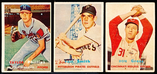 1957 Topps Bb- 7 Diff Semi Hi#’s