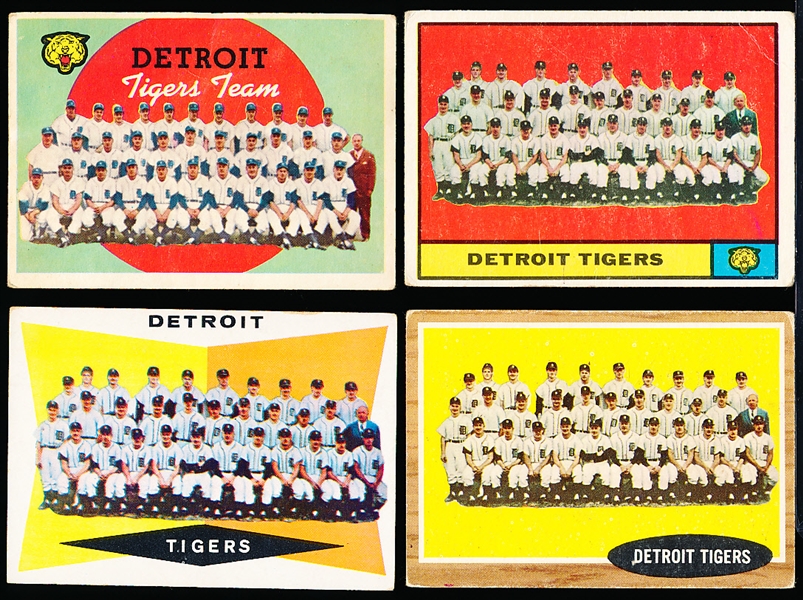 Detroit Tigers Team Cards- 4 Diff