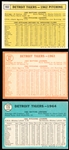 Detroit Tigers Team Cards- 3 Diff