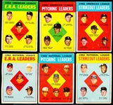 1963 Topps Baseball- 6 Diff Leaders