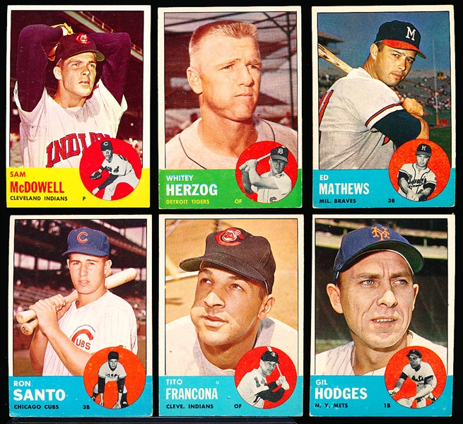 1963 Topps Baseball- 6 Diff