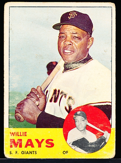 1963 Topps Baseball- #300 Willie Mays, Giants