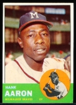 1963 Topps Baseball- #390 Hank Aaron, Braves